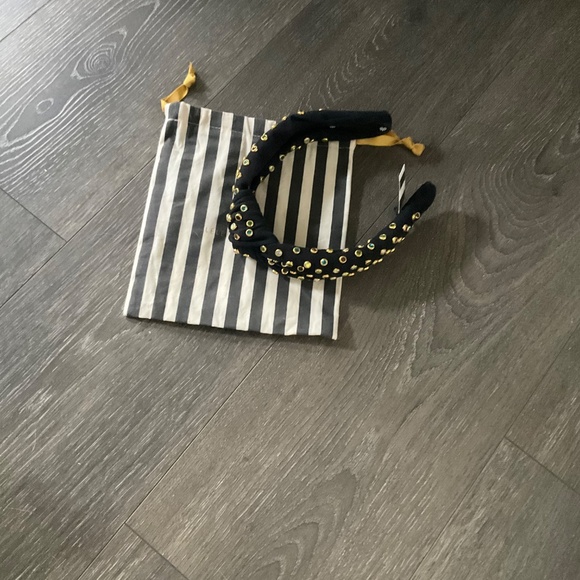 LELE SADOUGHI KNOTED EMBELLISHED HEADBAND BLACK MULTI. - Picture 6 of 8